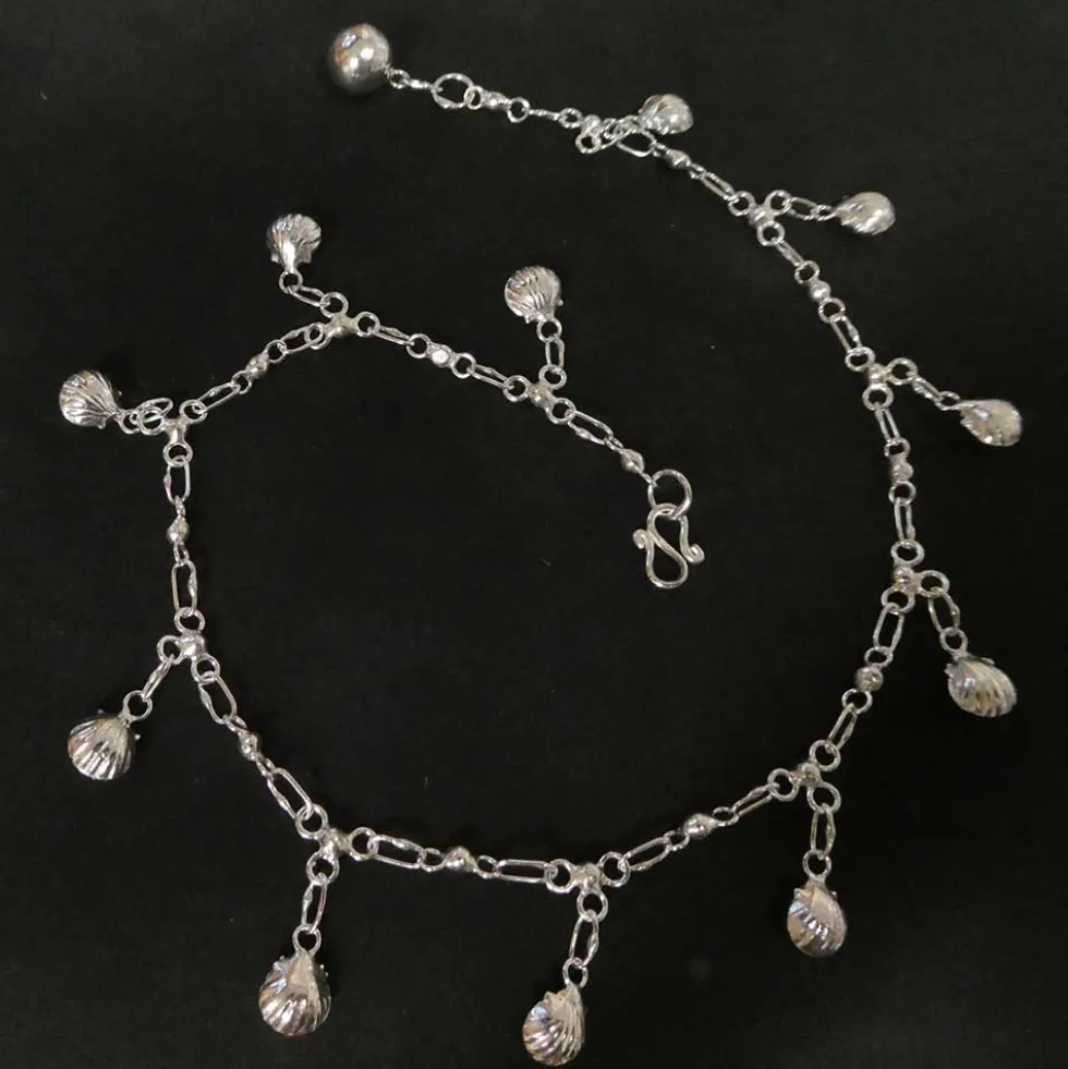 Fußkettchen Muschel Sommer Schmuck Strand 925 Silber
