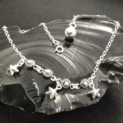 Fußkettchen Ornamente mit Sternen 925er Silber