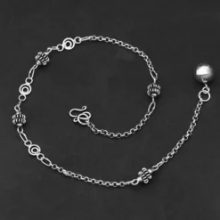 Fußkette mit Klangglöckchen Ornament 925 Silber