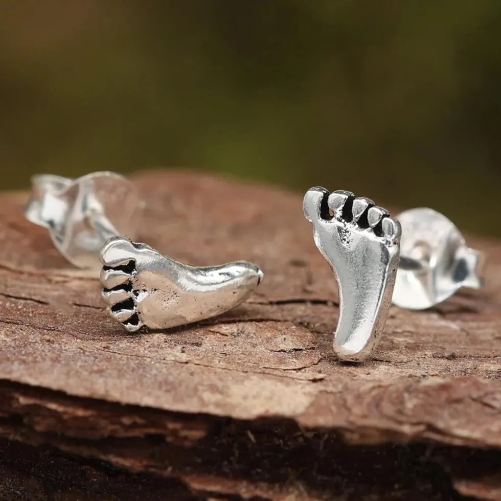 Fuß Ohrstecker 925 Silber Ohrschmuck