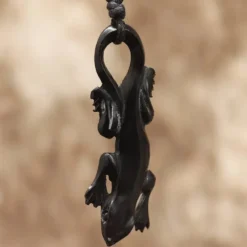 Gecko Hornschmuck Anhänger Kette