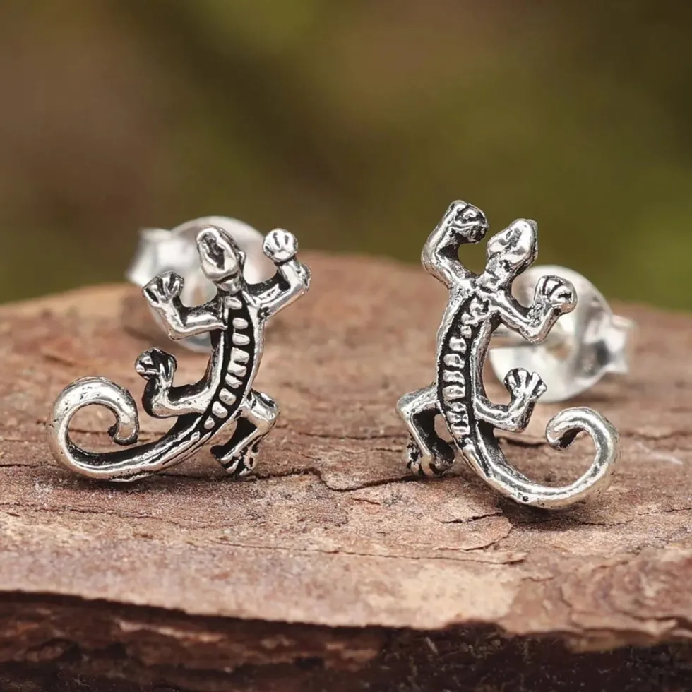 Gecko Ohrstecker Ohrschmuck 925 Silber Ohrschmuck