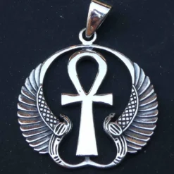 Geflügeltes Ankh Anhänger 925 Silber ägyptischer Kettenanhänger