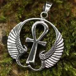 Geflügeltes Ankh Anhänger 925 Silber ägyptischer Kettenanhänger