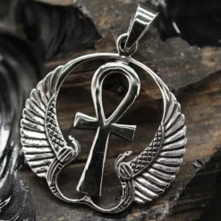 Geflügeltes Ankh Anhänger 925 Silber ägyptischer Kettenanhänger