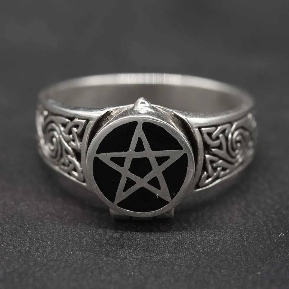 Giftring Pentagramm Schmuck 925 /000 Silber Ring