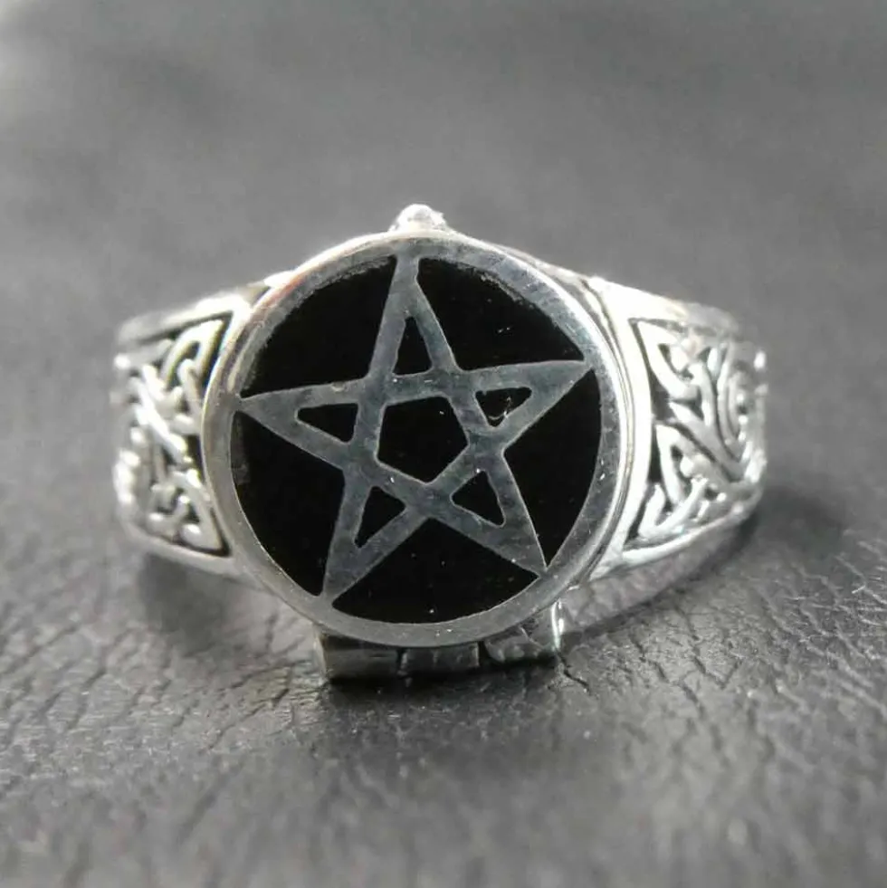 Giftring Pentagramm Schmuck 925 /000 Silber Ring