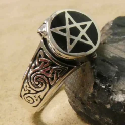 Giftring Pentagramm Schmuck 925 /000 Silber Ring