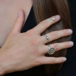 Giftring Sonnenblume Ring mit Fach 925 Silber