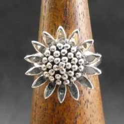 Giftring Sonnenblume Ring mit Fach 925 Silber