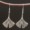 Ginkgo Blätter Ohrhänger Silberschmuck Ohrschmuck 925 Silber (Paar)