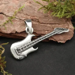 Gitarre Anhänger Musiker Schmuck Gitarrist 925 Silber