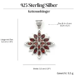 Granat Anhänger sehr edel Steinschmuck Anhänger 925 Silber