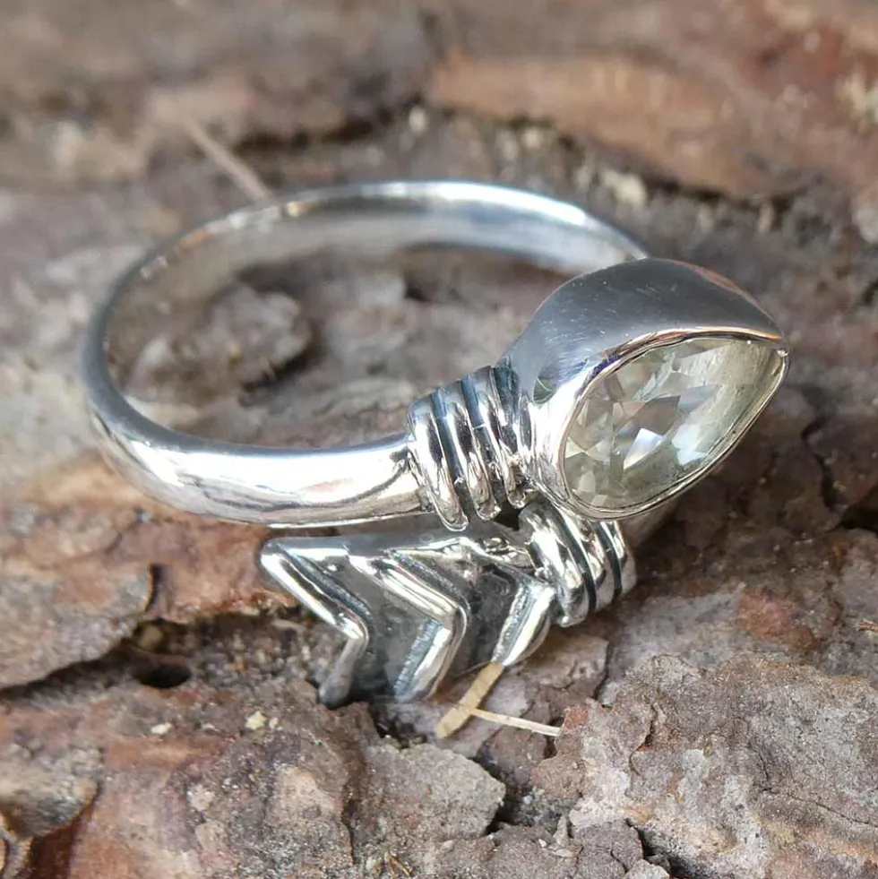 Grüner Amethyst Ring 925 Silber modernes Design größenverstellbar