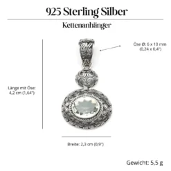 Grüner Amethyst Steinschmuck Anhänger 925 Silber
