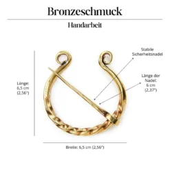 Große Gewandnadel massiv Bronze Fibel Mittelalter