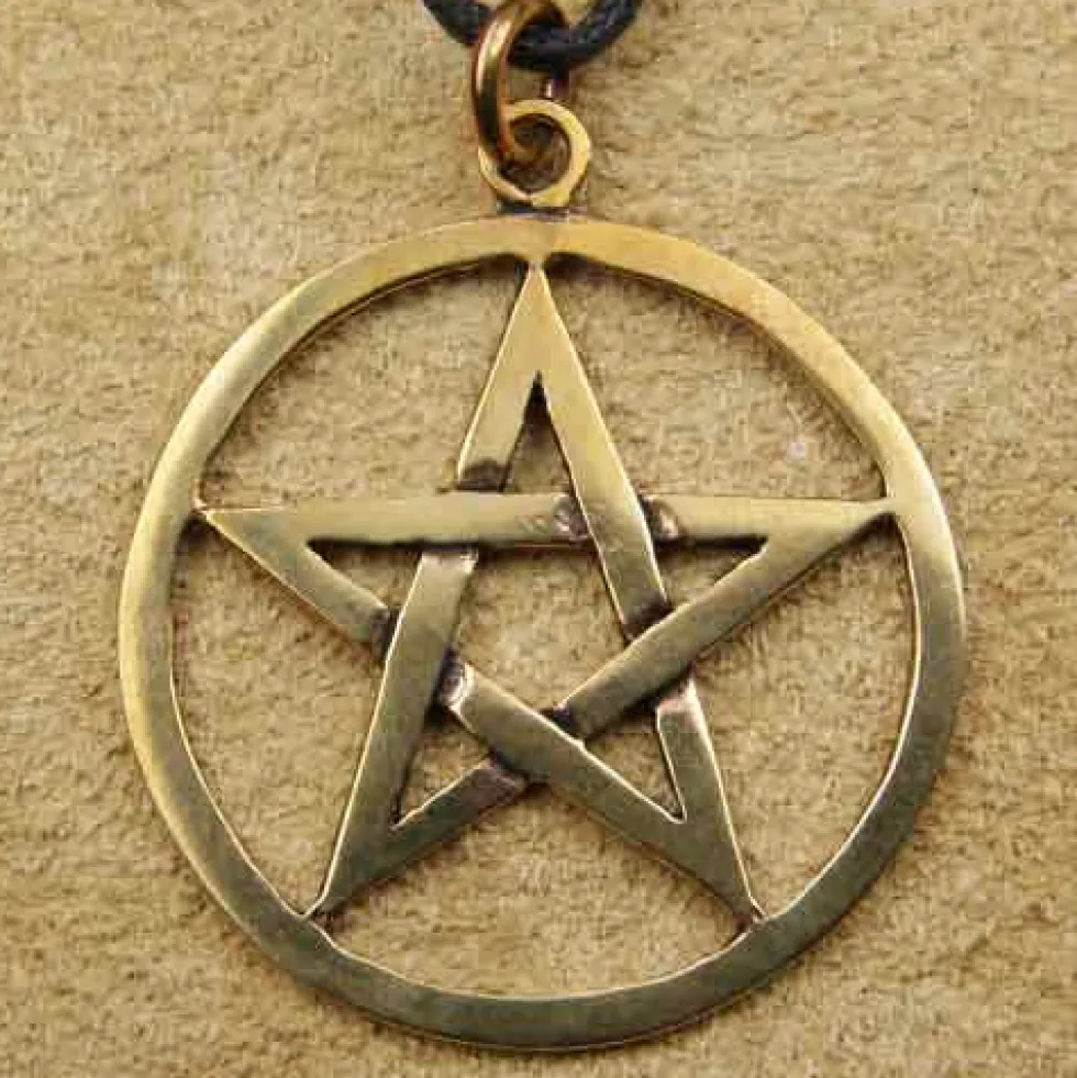 Großer Drudenfuß Bronzeschmuck Pentagramm Anhänger