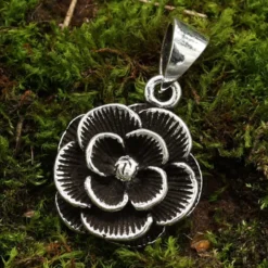 Große Rose Schmuck Kettenanhänger 925 Silber