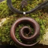 Große Spirale Holzschmuck Halskette mit Verschluß