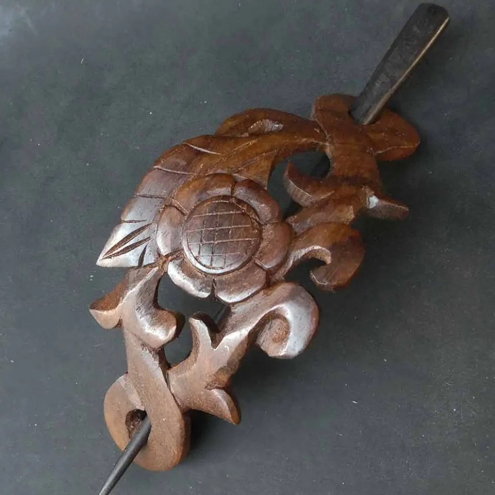 Haarspange Blume Haarschmuck Holzschmuck