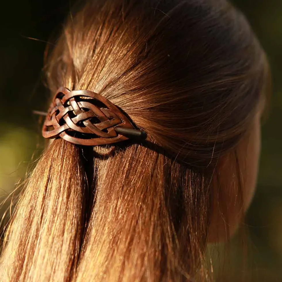 Haarspange Kelten Haarschmuck Holzschmuck geschnitzt