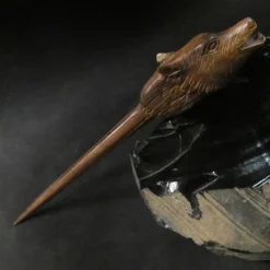 Haarstab Wolf Haarschmuck Holzschmuck geschnitzt