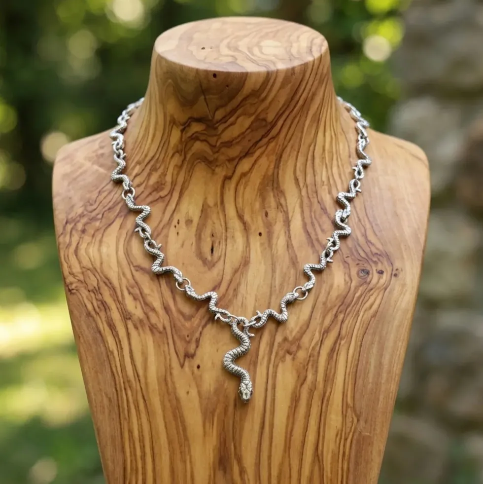 Halskette Design Schlange Exklusiv Schmuck 925er Silber Collier