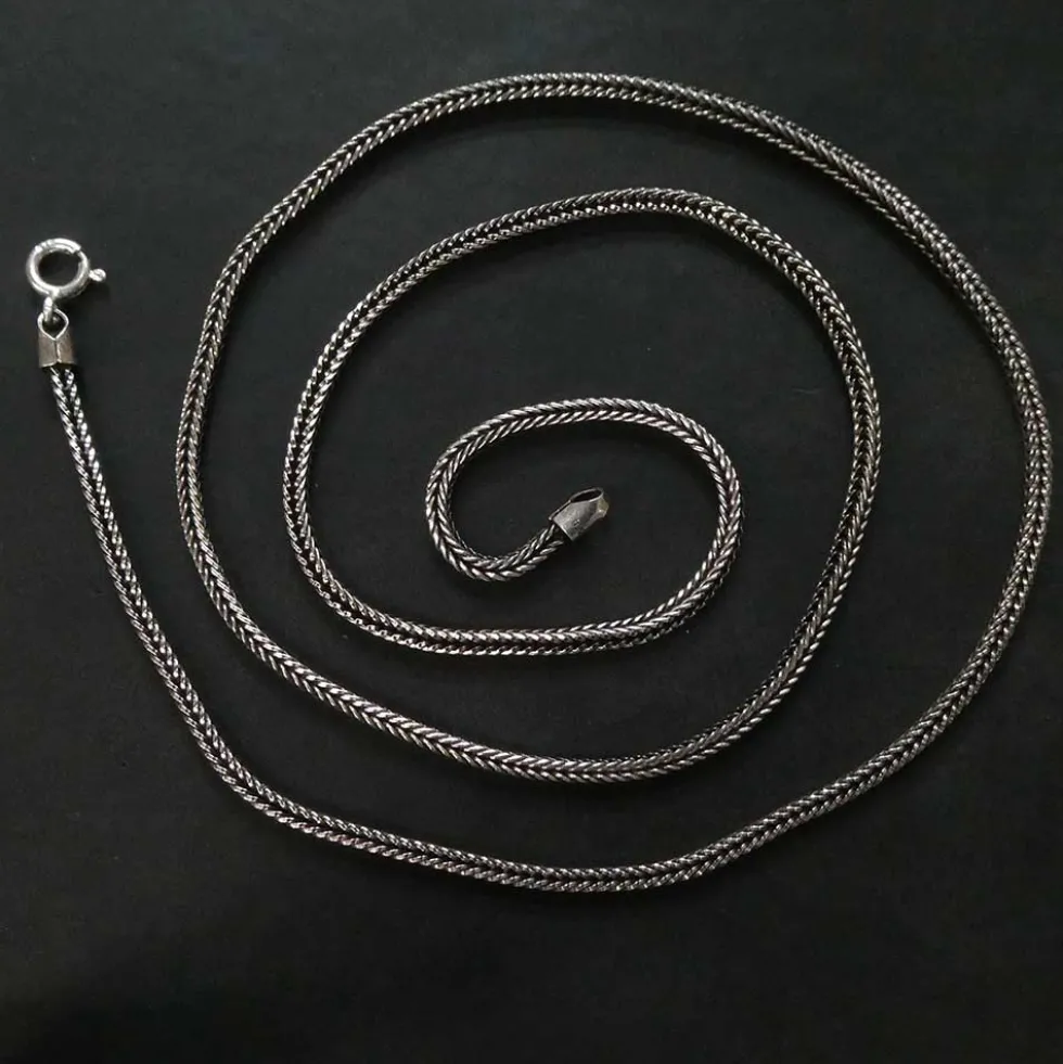 Halskette "Fischgräte" Herren 2,5mm Vierkant Silberkette 925 Silber