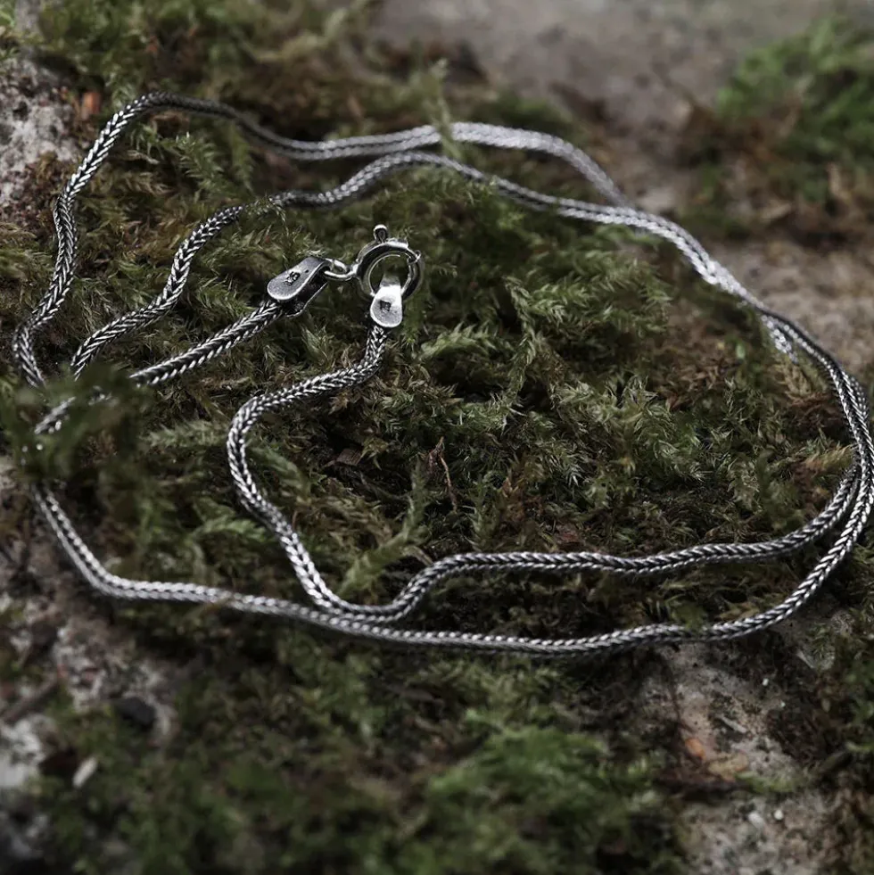Halskette "Fischgräte" 1,5mm Vierkant Silberkette 925 Silber