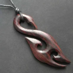 Halskette Maori Holz Schmuck Symbol Anhänger