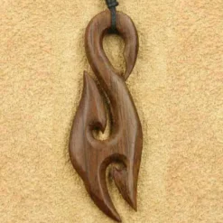 Halskette Maori Holz Schmuck Symbol Anhänger