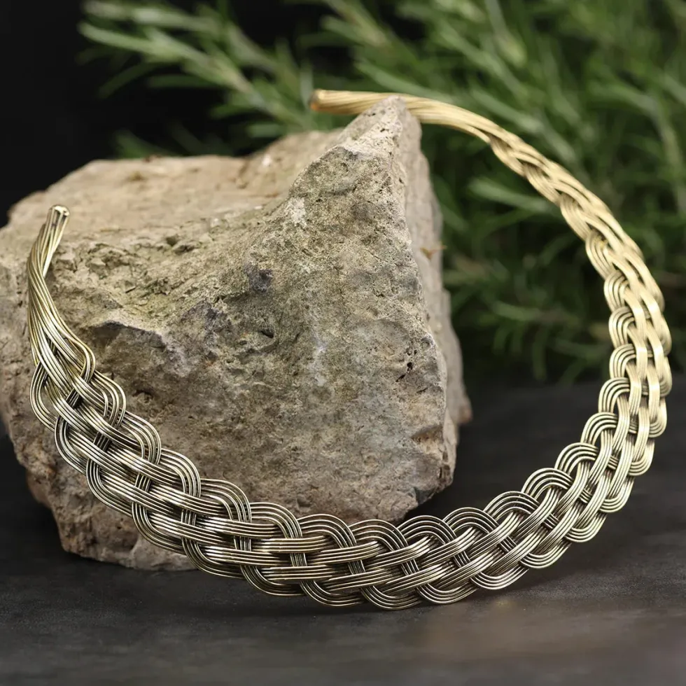 Halsschmuck Collier Design Geflochten Messing Halskette