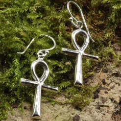 Henkelkreuz Ohrhänger Schlüssel des ewigen Lebens Ankh Ohrschmuck 925 Silber (Paar)