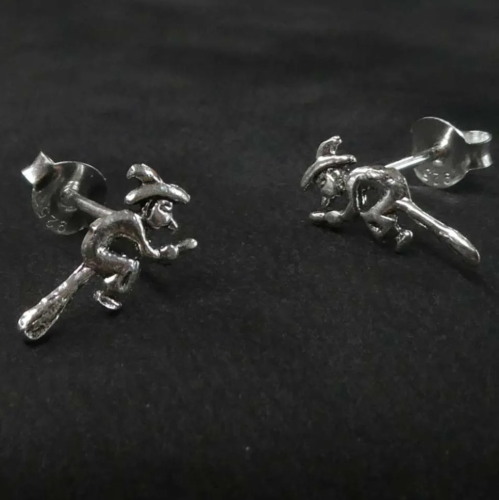 Hexe Ohrstecker 925 Silber Ohrschmuck