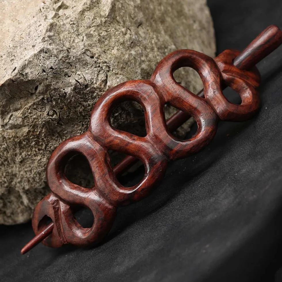 Holz Haarspange Schlange Haarschmuck