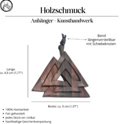 Holzschmuck Wotans Knoten keltischer Schmuck Anhänger Holz