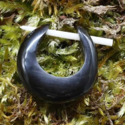 Horncreole mit Knochen Verschluss Ohrschmuck (Paar)