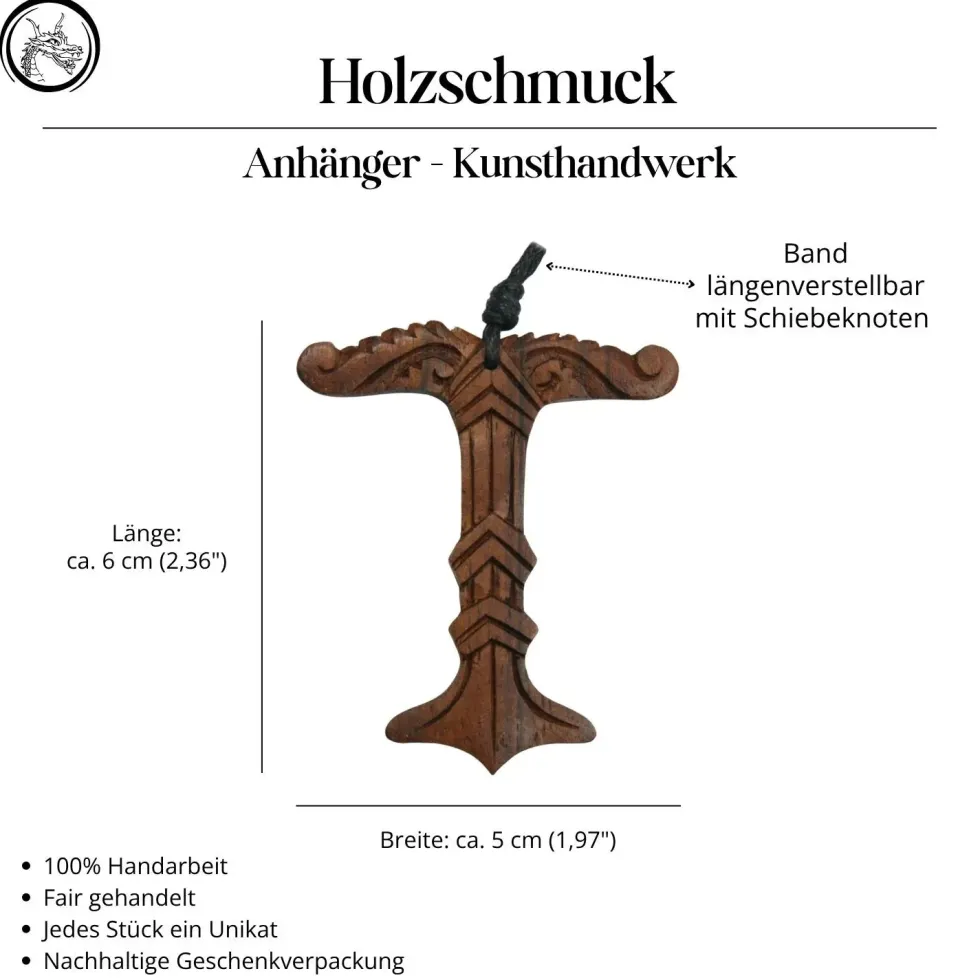 Irminsul Holz Schmuck Anhänger Kette
