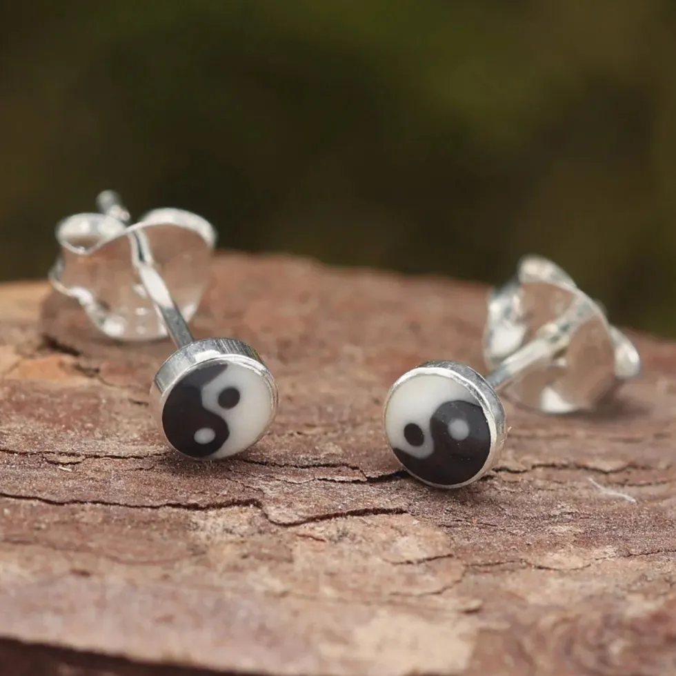 Jing Jang Ohrstecker 925 Silber Ohrschmuck