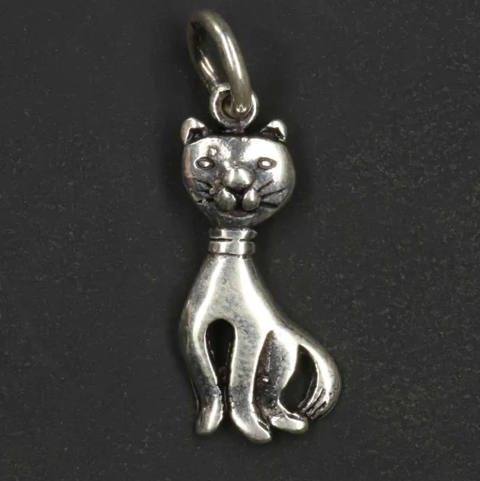 Katzen Schmuck Kettenanhänger 925 Silber