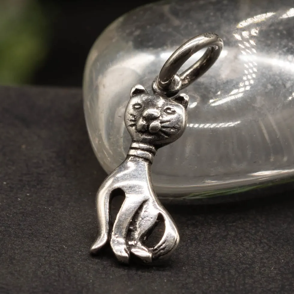 Katzen Schmuck Kettenanhänger 925 Silber