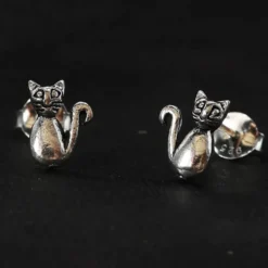 Katze Ohrstecker 925 Silber Ohrschmuck