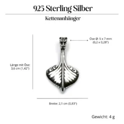 Keltenboot Schmuck Anhänger aus 925 Silber