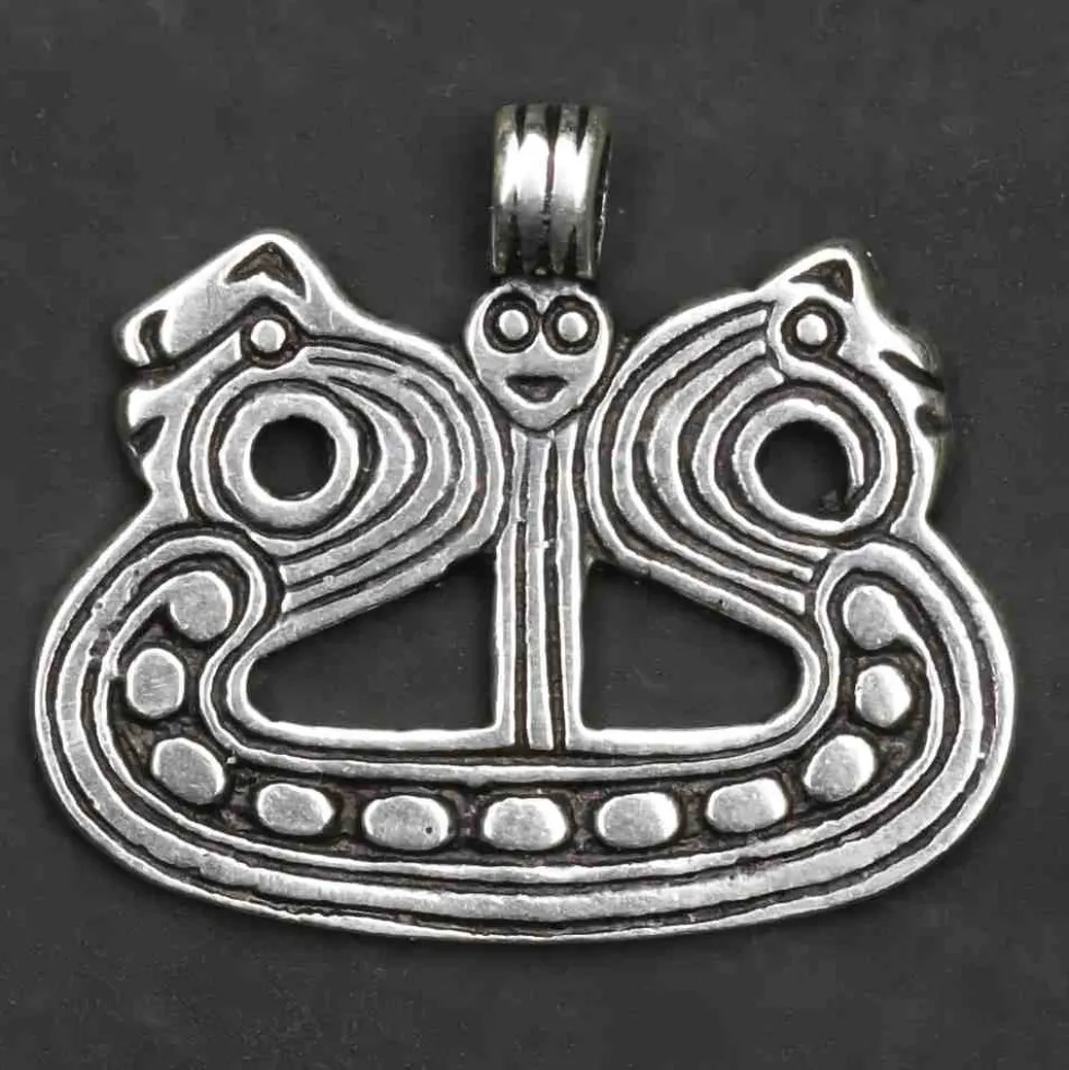 Keltenboot Schmuck Anhänger 925 Sterling keltischer Silber
