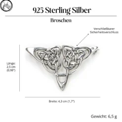 Kelten Brosche Dreieck 925 Silber