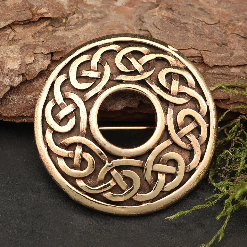 Keltenknoten Brosche Bronze Gewandnadel Schmuck Mittelalter