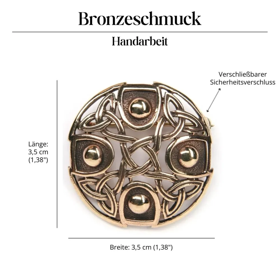 Keltenknoten Brosche Bronze Gewandnadel Schmuck Mittelalter