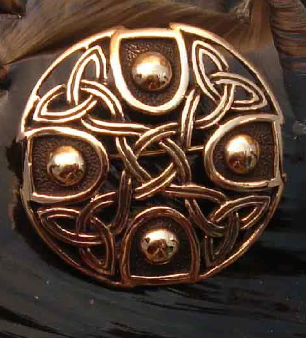 Keltenknoten Brosche Bronze Gewandnadel Schmuck Mittelalter