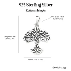Kelten Knoten Lebensbaum Silber Anhänger 925/000