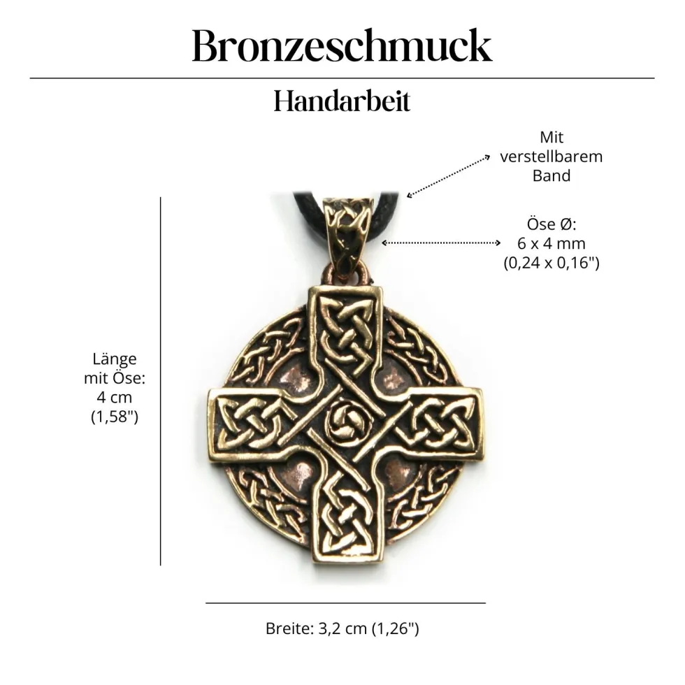 Keltenkreuz Anhänger Schmuck Bronze Mittelalter